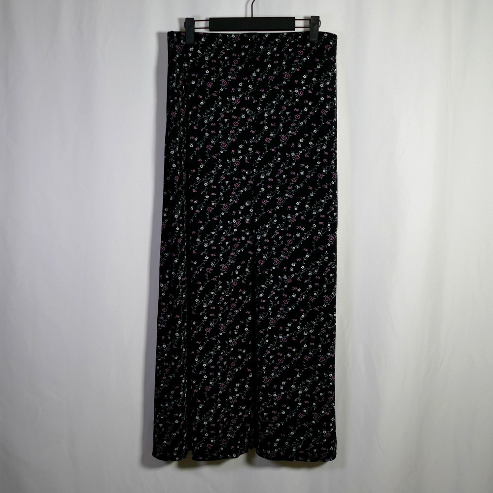 VTG Briggs New York Y2K Whimsigoth Fairy Grunge Maxi Skirt Size L Floral Buttons